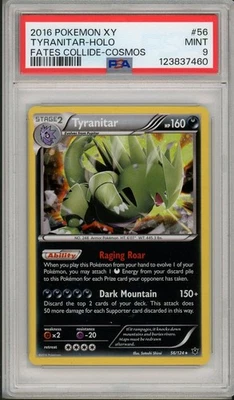 2016 Pokemon XY Fates Collide Tyranitar Cosmos Holo Promo #56 PSA 9 - Image 1 of 2