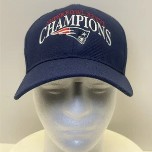 Vintage New England Patriots Super Bowl XXXVI Strapback Hat 2002 NFL Blue - Bild 1 von 9