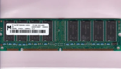 256MB PC-100 MICRON MT16LSDT3264AG-10EB1 PC100 CL2 SDR Desktop Memory STICK DIMM - Image 1 of 2