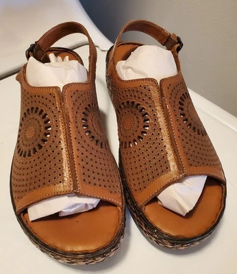 Spring Step Cordero Camel Slingback Sandals EU 39 8.5 Genuine Leather Turkey - Image 1 of 4