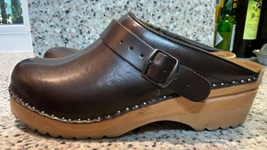 TROENTORPS TOFFELFABRIK CLOGS SIZE 43/MEN 10 WOMEN 13 SWEDEN BROWN LEATHER LKNEW - Picture 1 of 10