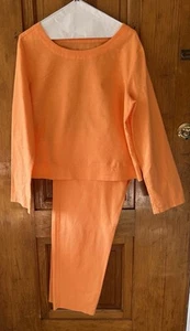 XINYIYUAN ORANGE Damen lässiger zweiteiliger LEINEN HOSENANZUG GRÖSSE LARGE - Bild 1 von 13