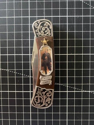 ¡Muy bonito! Cuchillo de coleccionista Franklin Mint Wyatt Earp con bolsa Franklin Mint Foto 1 de 4