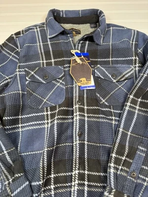 Freedom литейный шерпа с подкладкой флисовая куртка мужская XL синий клетку новый с Ярлыками - Изображение 1 из 4