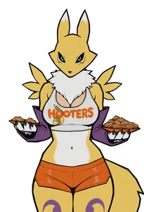 Renamon Hooters Outfit Vinyl Car Decal Sticker 7" Weatherproof - Picture 1 of 4