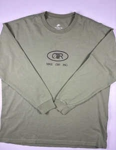 Nike Air Long Sleeve Tshirt Size XL Green Loose Relaxed Fit Y2K Grunge Camping - Picture 1 of 10