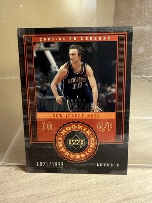2003-04 Upper Deck Legends #110 Zoran Planinic New Jersey Nets RC /1999 - Image 1 of 2