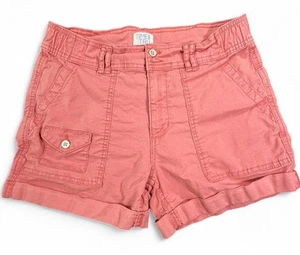 PANTALONES CORTOS UTILITARIOS COLOR CORAL, TALLA 6, CINTURA 30 PULGADAS, ENTREPIERNA 4 PULGADAS, TIRO 10 PULGADAS - Imagen 1 de 4