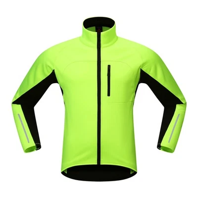 Chaqueta de ciclismo de invierno para hombre a prueba de viento impermeable carcasa suave con reflectante HTGX Foto 1 de 4