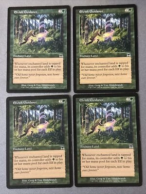 Elvish Guidance X4 Onslaught LP Condition See Pics Front Back - Image 1 of 4