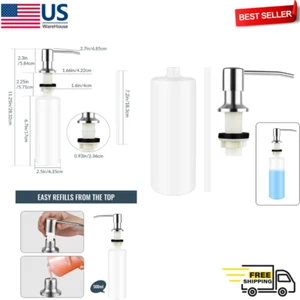 360° Sink Soap Dispenser, Stainless Steel, Kitchen Hands Liquid Pump Bottle Tub - Picture 1 of 9