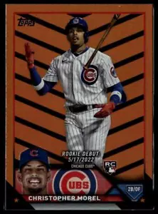 2023 Topps Update #US163 Christopher Morel lamina arancione e nera - Foto 1 di 2