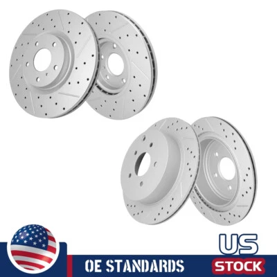 For Nissan Murano INFINITI M37 QX70 M35h Front Rear Drilled Disc Brake Rotors Foto 1 de 4