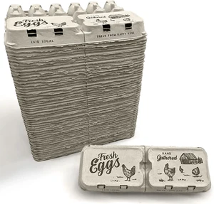Half Dozen Empty Egg Cartons- Bulk 50 Full Dozen Can Split to 100 Half Dozen Siz - Picture 1 of 8