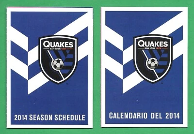 2014 MLS San Jose Quakes English & Spanish Soccer Pocket Schedule Lot - Image 1 of 2