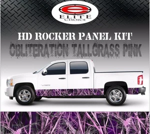 Oblit Tallgrass Pink Camo Rocker Panel Graphic Decal Wrap Truck SUV - 12" x 24FT - Picture 1 of 3