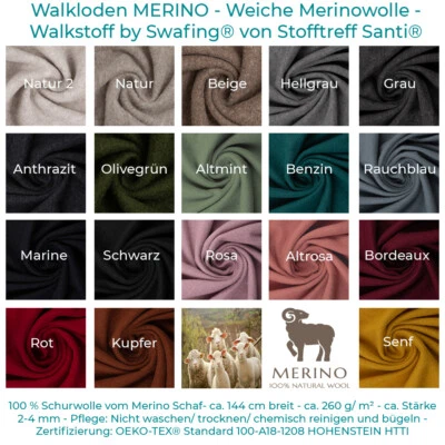 Walkloden/Walkstoff MERINO by Swafing-100 % Merinowolle-0,5 m Schritte-Meterware - Bild 1 von 4