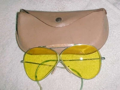 GAFAS DE SOL WILLSON AVIATOR - LENTES AMARILLAS o AMBER - BUEN ESTADO - ESTUCHE DE CUERO Foto 1 de 4