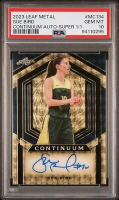 2023 Leaf Metal Continuum Sue Bird Gold Super Prismatic Auto 1/1 PSA 10 - Image 1 of 2
