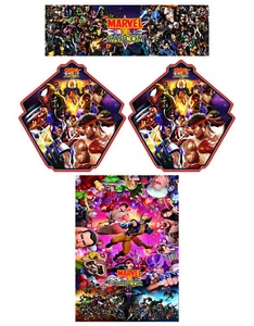 Multicade Marvel Vs Capcom Arcade Art Cabinet Graphics Kit Kickplate Marquee - Picture 1 of 4