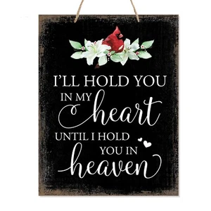 Memorial Hanging Gift Ribbon Sign for Loss of Loved One 12x15 - I'll Hold You In - Picture 1 of 18