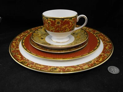 WEDGWOOD PERSIA 5 PC PLACE SETTING DINNER 8" ACCENT PLATE BNB CUP SAUCER
