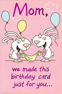 Funny BIRTHDAY Pop-Up Card FOR MOM FROM BOTH, Bunnies by American Greetings +✉ - Picture 1 of 6