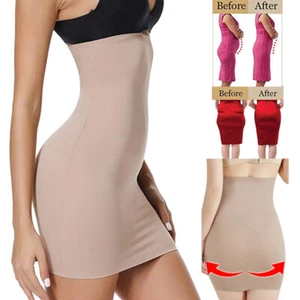 Women Seamless High Waist Half Slips Under Dress Shaper Smoother Skirt Shapewear - Picture 1 of 21