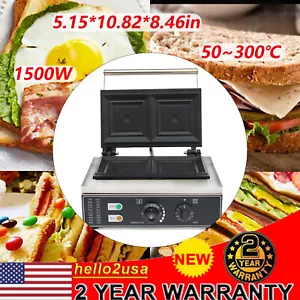 Commercial Sandwich Maker Electric Sandwich Toaster Machine w/ Nonstick Plate - Picture 1 of 12
