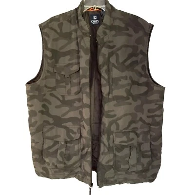 Chaps Camo Puffer Vest Men’s XXL Cargo Pockets Gray Lined Y2K - Image 1 of 4