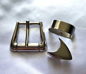 Womens Fashion Belt Buckle 1 Inch Silver Buckle + Parts New - Picture 1 of 4