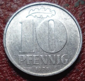 1978-A EAST GERMANY 10 PFENNIG IN AU CONDITION - Picture 1 of 2