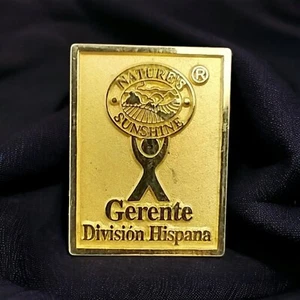 Rare Vintage Nature's Sunshine Gerenta Division Hispana Gold Tone Lapel Hat Pin - Picture 1 of 5