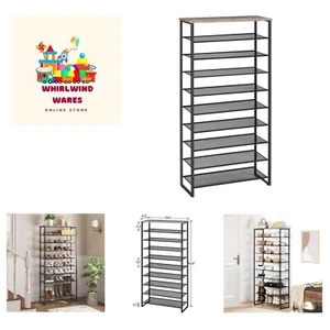 10-Tier Freestanding Shoe Rack: Customizable Space for Sneakers, Boots & More - Picture 1 of 11