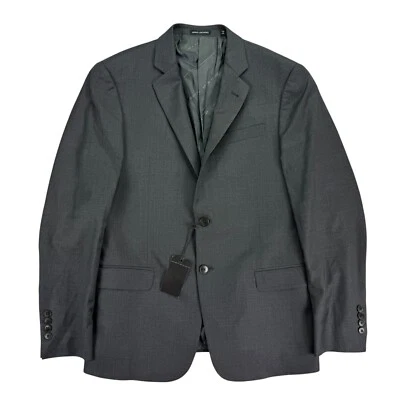 Armani Exchange Mens Slim Fit Solid Wool Blend Suit Jacket Med Gray 40R - Image 1 of 4