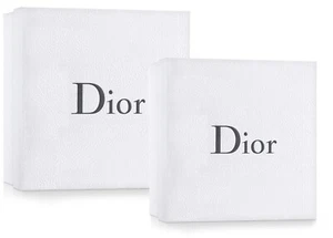 DIOR gray logo white textured square Gift nesting Box Empty storage set lot x 2  - Picture 1 of 9
