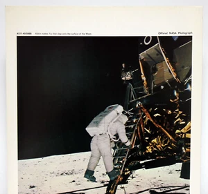Vintage ALDRIN MAKES FIRST STEP Official NASA Photo - Apollo 11 -  Moon Landing - Picture 1 of 3