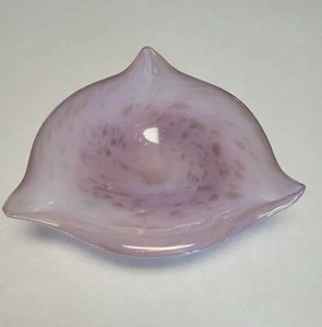 Cenicero de vidrio artístico vintage lavanda soplada a mano con aventurina de cobre - Imagen 1 de 6