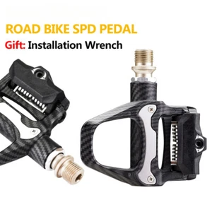 Road Bike Self-Locking Carbon Pedals With Sealed Bearings For SPD System - Picture 1 of 14