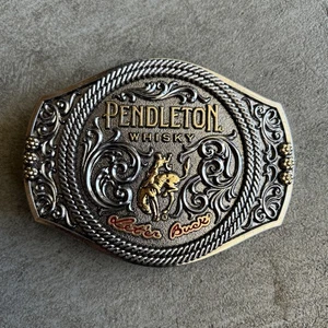 Pendleton Whisky Promo Belt Buckle Let er Buck 2021 Montana Silversmiths… - Picture 1 of 8