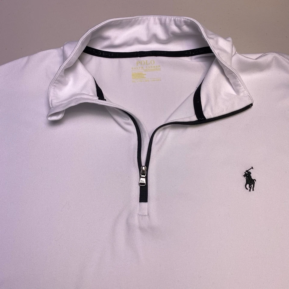 Suéter Polo Ralph Lauren Performance 1/4 Cremallera XXL Para Hombre Pullover Blanco En muy buen estado Foto 1 de 4