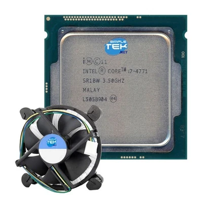 Intel Core I7-4771 LGA 1150 Processor CPU 4C/8T Max 3.90GHZ + Cooler - Image 1 of 4