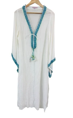 Calypso St Barth Womens Beach Tunic Dress Beaded Size XS 1 Embroidered - Image 1 of 4