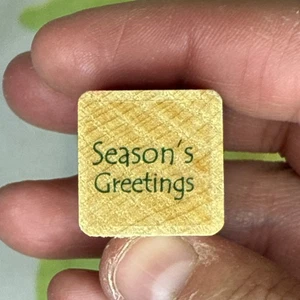 Season’s Greetings Text Wood Mounted Rubber Stamp Unbranded - Picture 1 of 7