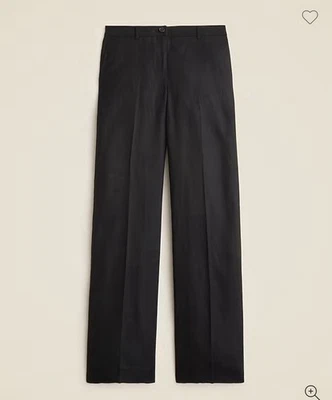 J. Crew NWT Harbor Black Linen Pant  (MEDIUM) - Image 1 of 4