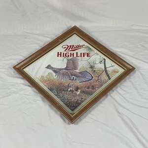 Vintage Miller High Life Bier First Flush Ruffed Grouse Spiegel 1994 nummeriertes Etikett - Bild 1 von 13