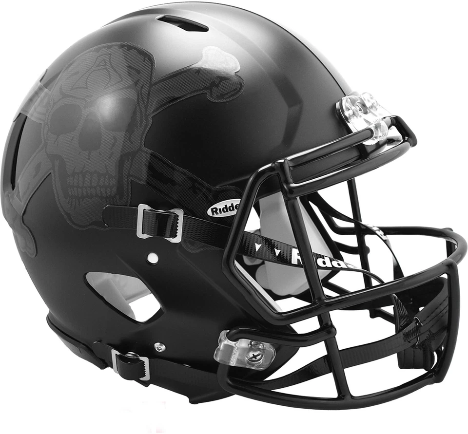 Army Black Knights Riddell Skull & Crossbone Full-Size Authentic Football Helmet - Image 1 of 1