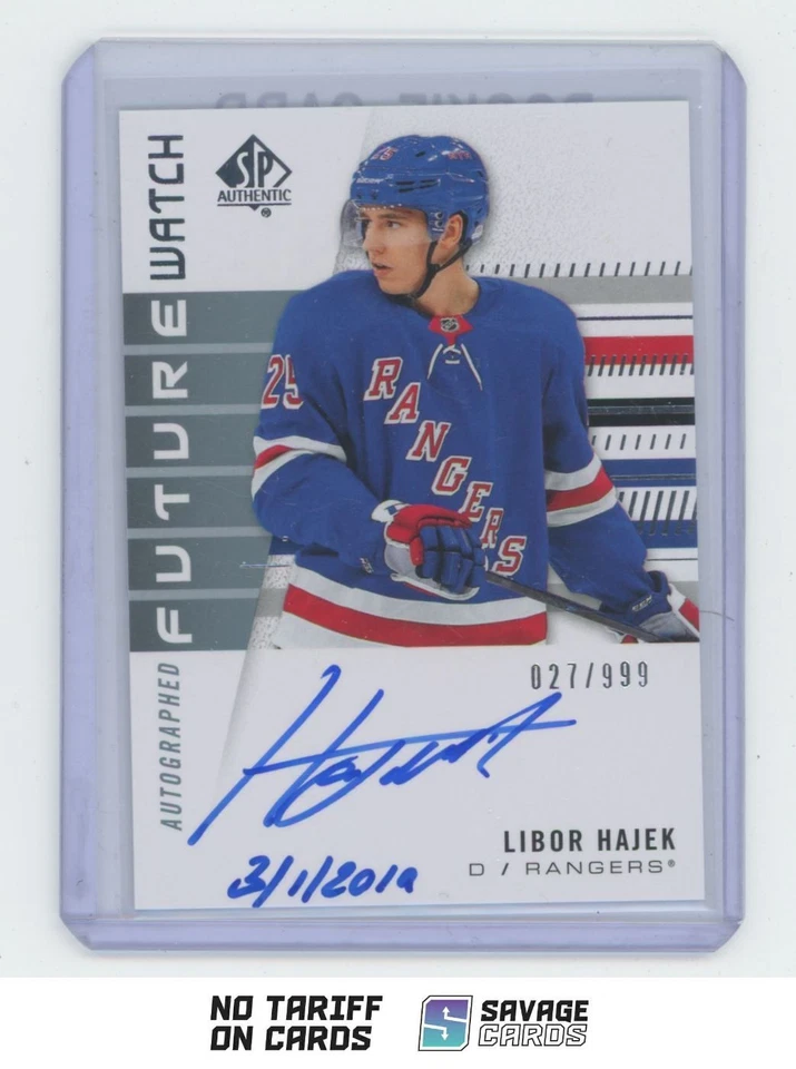 2019-20 SP Authentic Future Watch Auto Libor Hajek /999 . #176 New York Rangers - Image 1 of 3