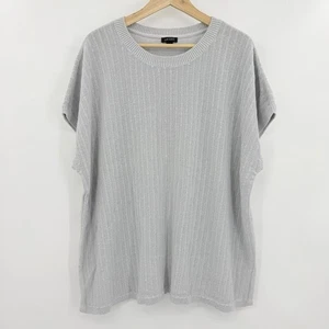 J Jill Tunika Pullover grau Strick Rundhalsausschnitt Schlitz Wearable Collection Damengröße 4X - Bild 1 von 5