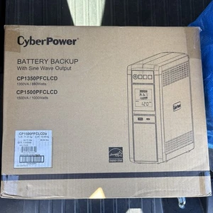CyberPower CP1500PFCLCD PFC Sinewave UPS System, 1500VA/1000W, 12 Outlets, AVR - Photo 1/6